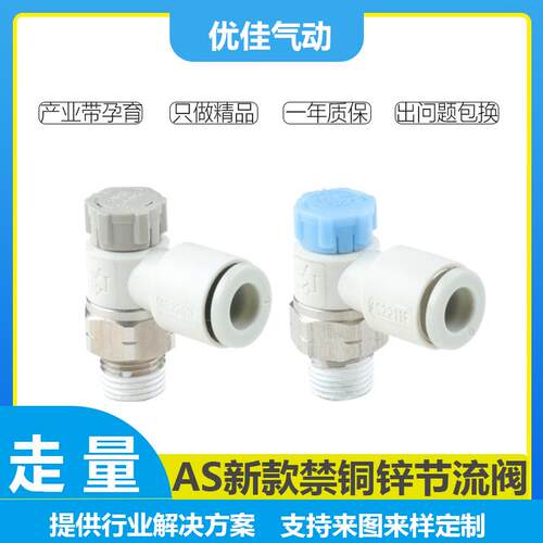 禁铜锌AS自锁节流阀不锈钢调速阀气缸流量可调新能源气动接头精品