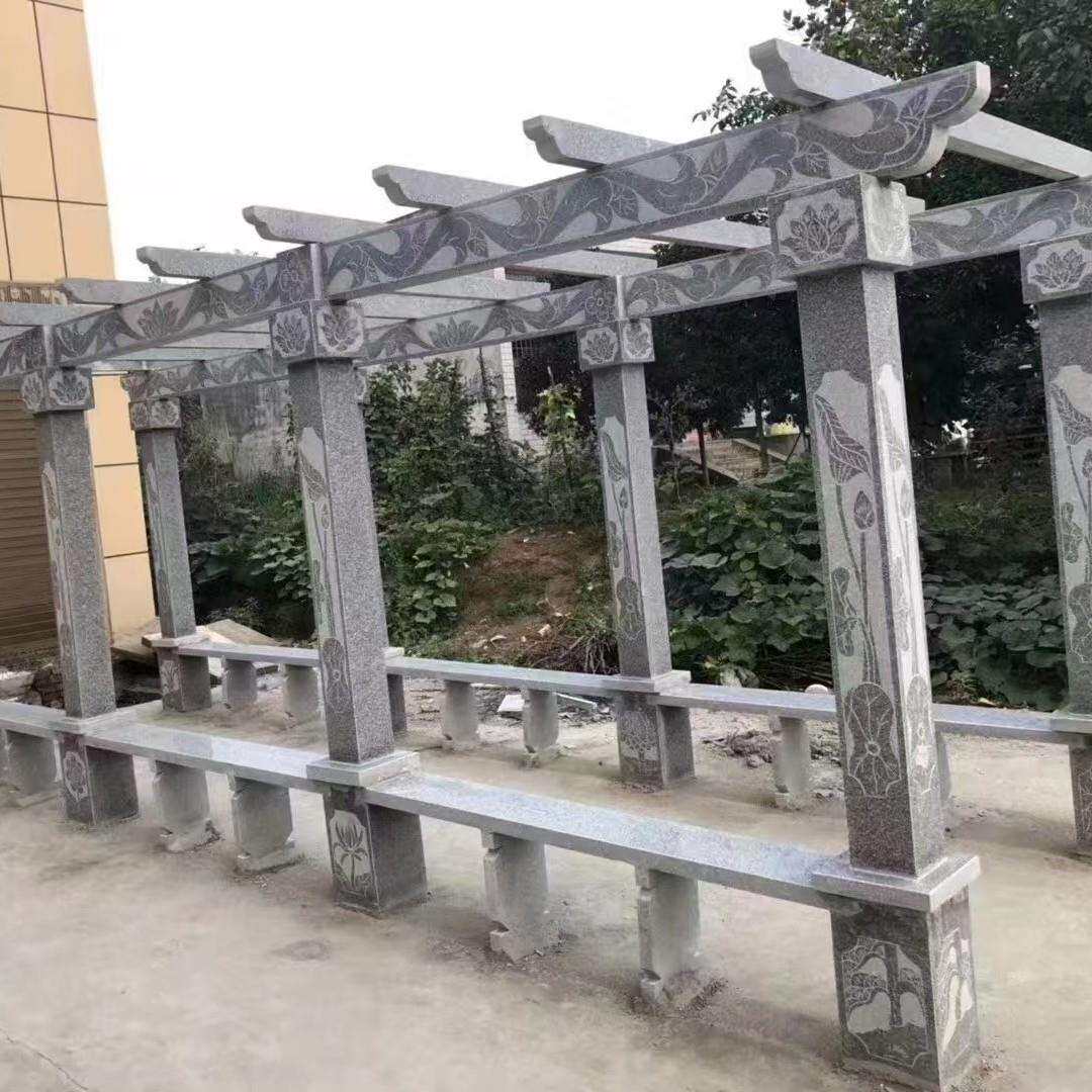 花岗岩葡萄架别墅庭院景观长廊花园公园大理石院子廊架室外花架子