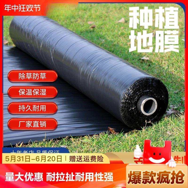 农用加厚大棚保温保湿黑色地膜种植除草防虫膜新料草莓专用膜1米