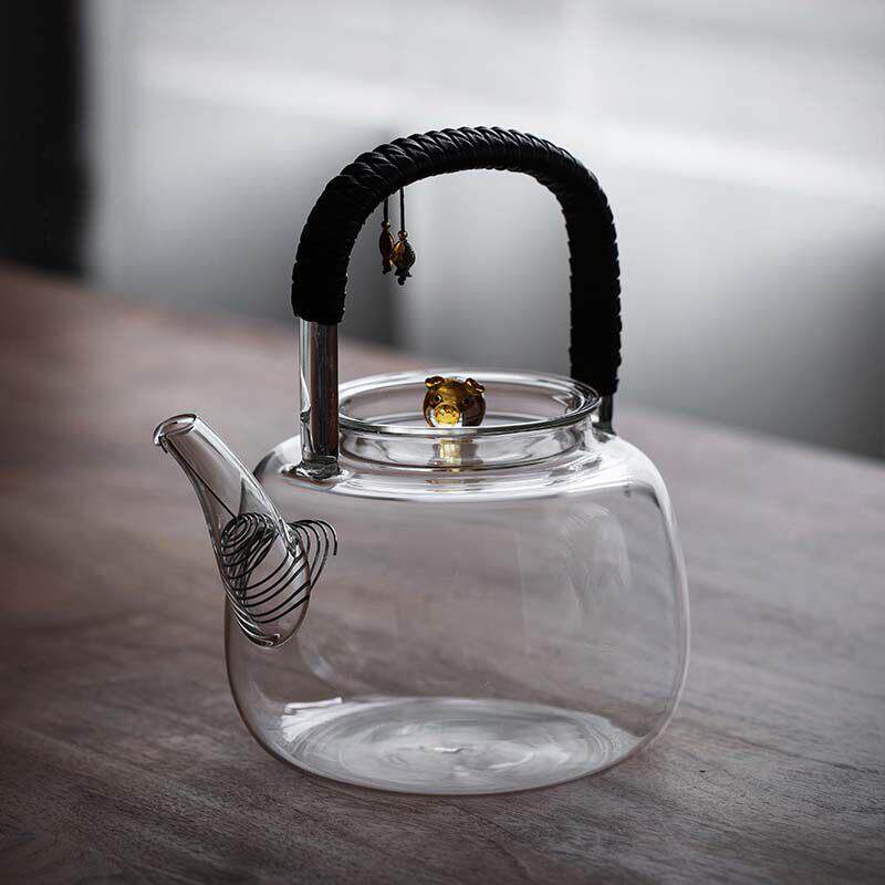 高硼硅玻璃煮茶器茶壶耐高温泡茶壶烧水壶大容量提梁壶电陶壶茶具