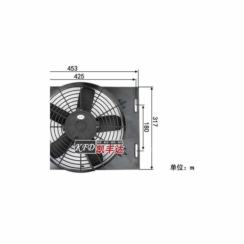 高档12通用水箱散热器冷凝12V24V加18电子扇风扇汽车空调改装装*