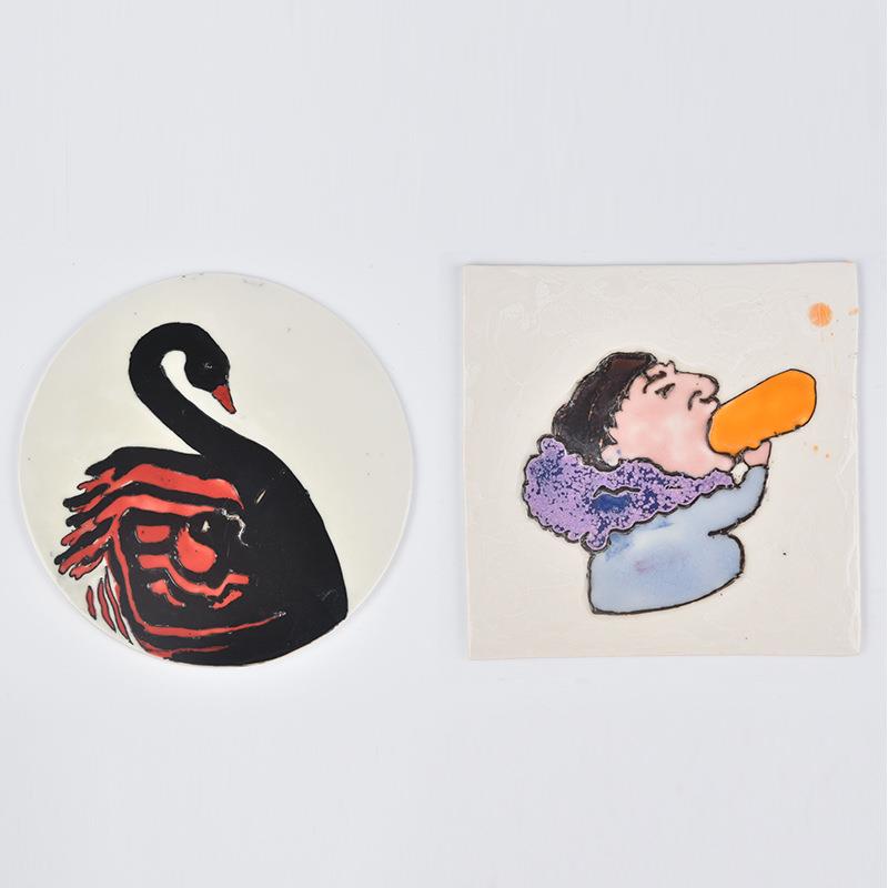 作水流星素坯框板素坯板画板素坯画瓷陶艺绘画工具陶艺高白泥素烧图片