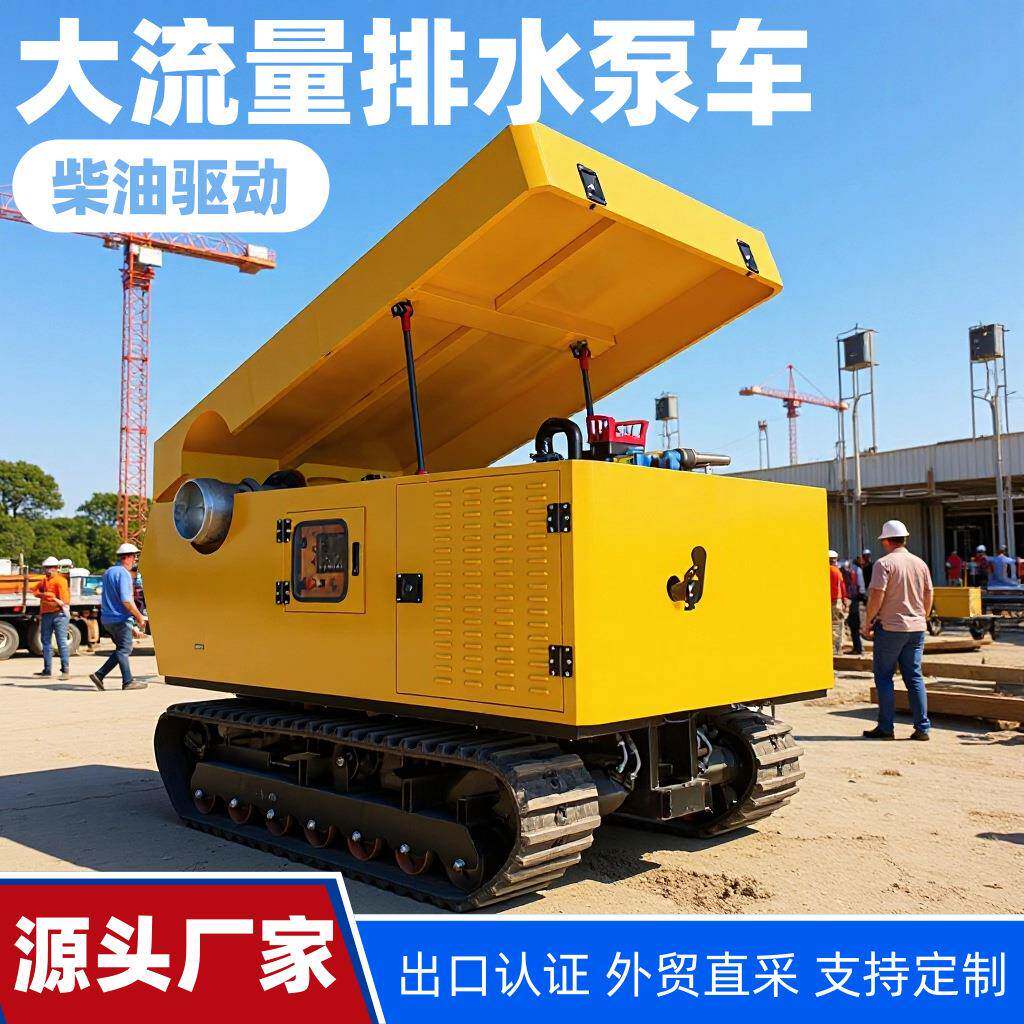 大流量履带排水机器人1000方液压泵排水泵车子母式履带排水机器人