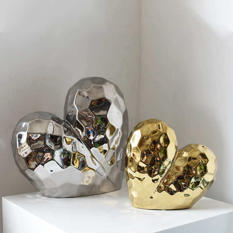 爱心摆件客厅意式极简轻奢高级感艺术家居电视柜酒柜美容院装饰品