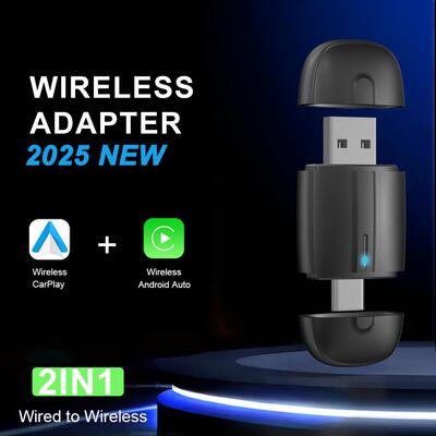 原车有线转无线carplay二合一安卓auto盒子双接口车机互联导航