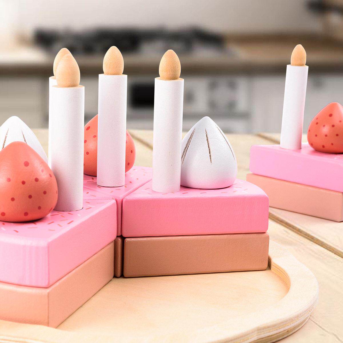 韩系可爱木质仿真生日蛋糕派对布置女孩过家家儿童玩具