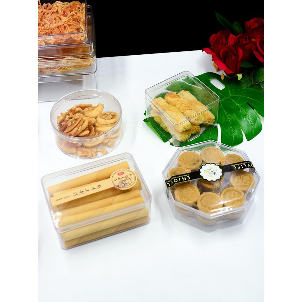 圆形透明饼干盒塑料环保食品盒带盖方形酥饼千层蛋糕提拉米苏盒子