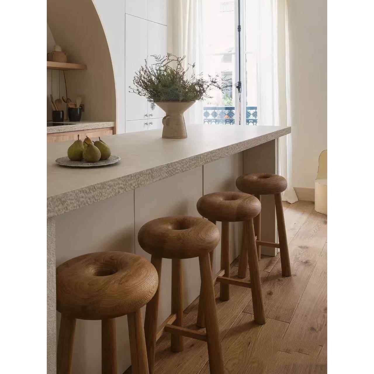 中古风全实木小户型简约吧椅法式样板间家用高脚椅覆古吧台椅,住宅家具,家用高脚椅,淘宝优惠券,粉丝福利购,淘宝优惠卷