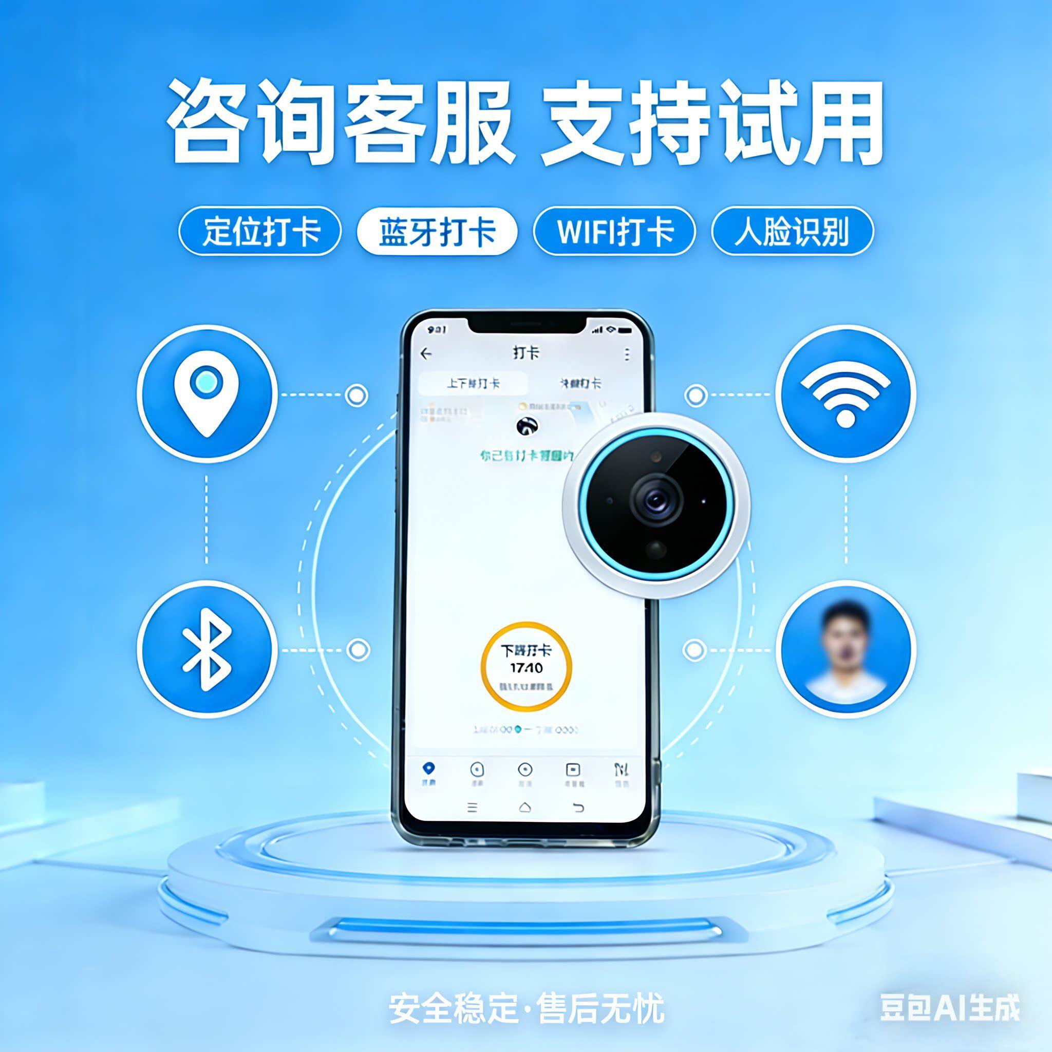 钉钉mx1打卡机上下班打卡人脸识别签多地多点考勤机