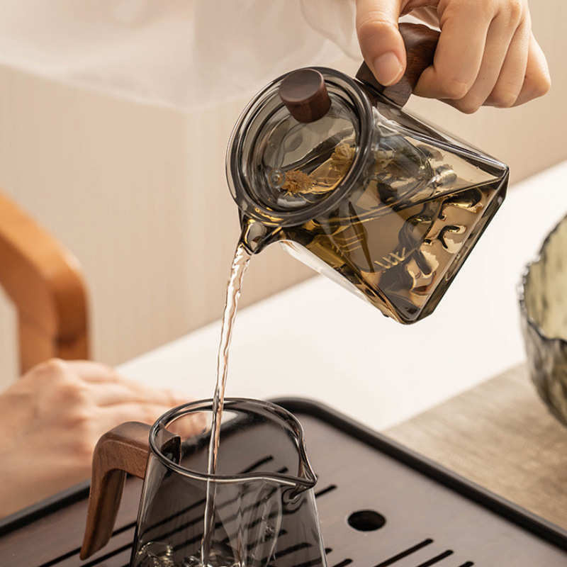 2024新款玻璃茶具套装家用客厅泡茶壶茶盘办公室会客喝茶防烫茶杯