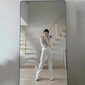 家用直室舞蹈镜落地镜镜卧挂墙高播方形圆角档试衣子