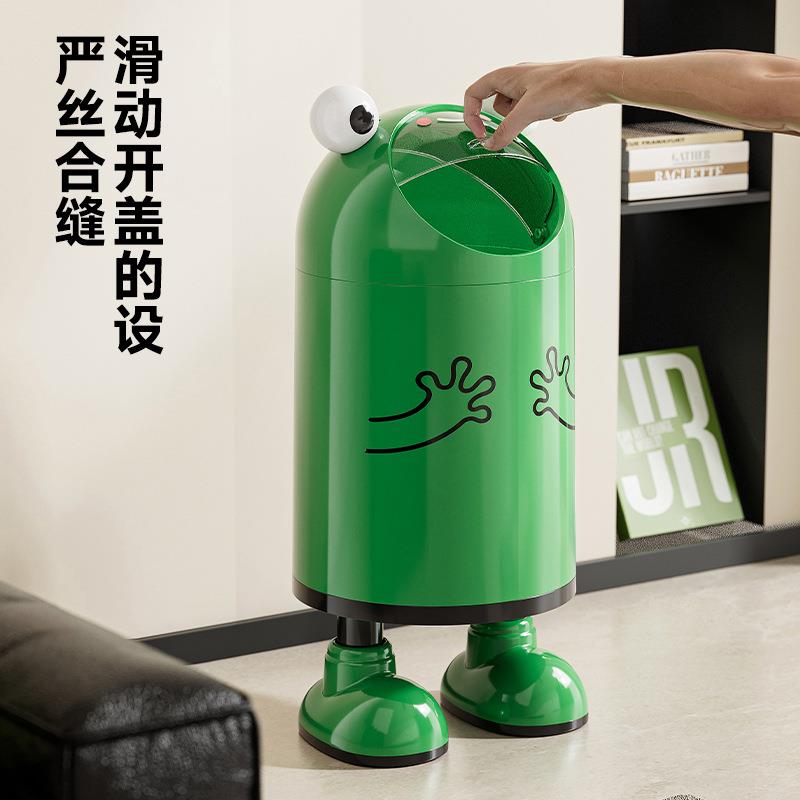 青蛙垃圾桶大号大容量客厅厨房家用纸篓密封滑盖双层免弯腰垃圾筒