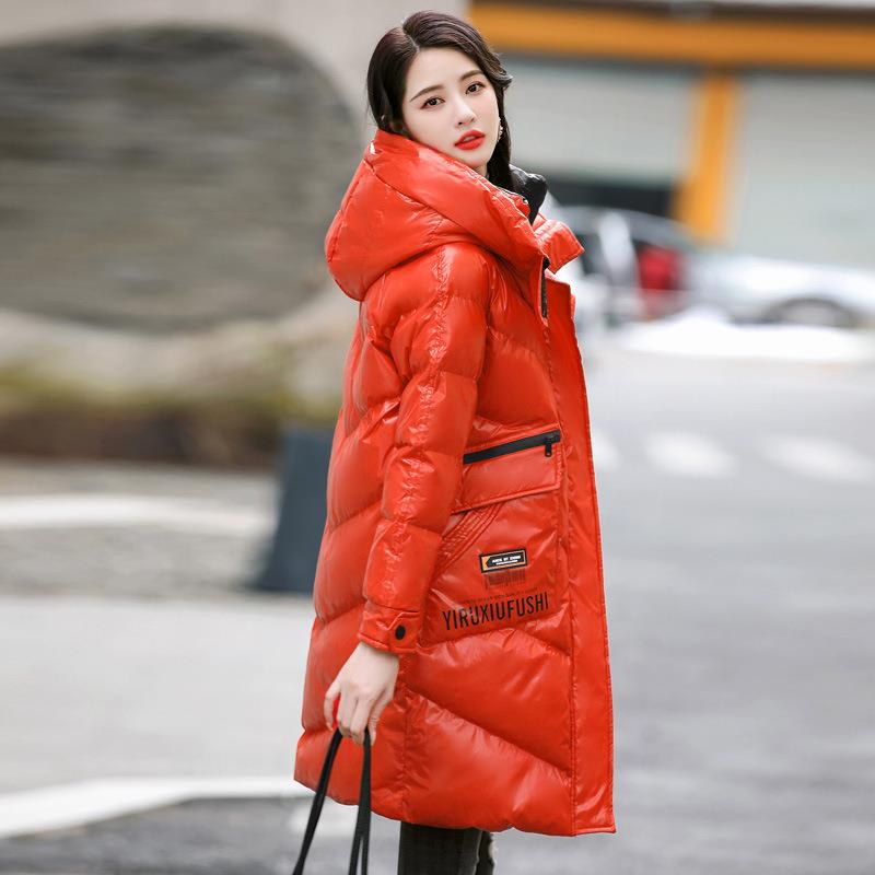 冬季亮羽绒棉服棉女年新免洗衣ZYI2188中长款过膝款棉袄加厚外面
