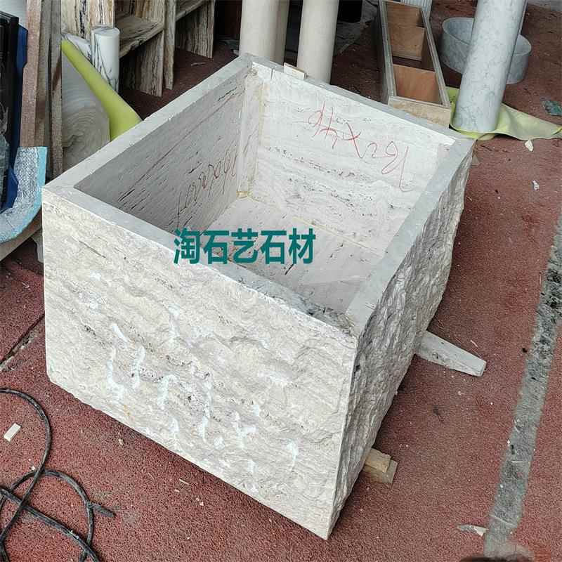 时尚米黄洞石餐桌设计定装异型家装别墅天然大理石背景墙爱马灰办