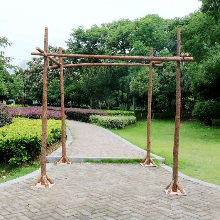 田园木桩拱门花门婚庆橱窗店面布景杉木草坪婚礼装饰道具婚礼用品