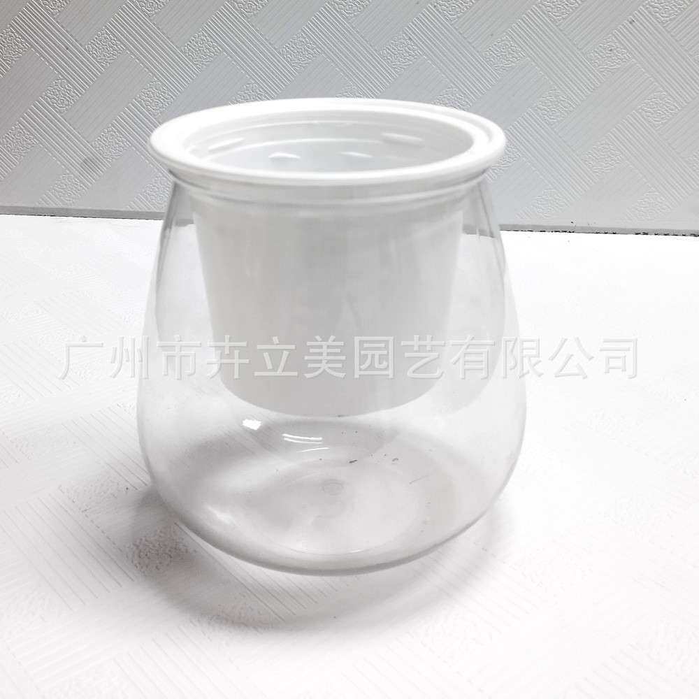 卉立美厂家直销北欧家居花盆透明懒人花盆小龙蛋水培自动吸水花盆