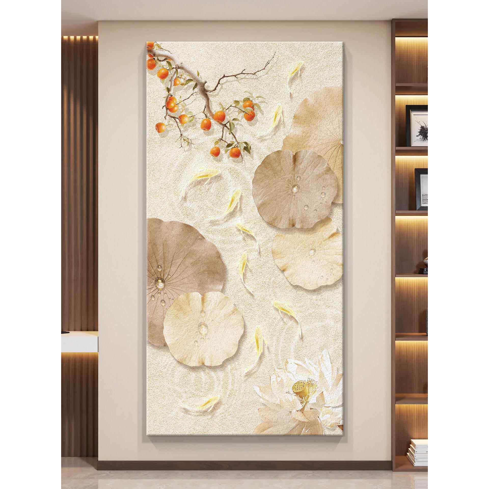 九鱼图奶油风入户玄关装饰画走廊过道挂画壁画高级感砂岩现代简约,家居饰品,现代装饰画,淘宝优惠券,粉丝福利购,淘宝优惠卷