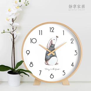 座钟个性创意台钟客厅现代简约实木台式钟表摆件坐钟大号摆钟桌面