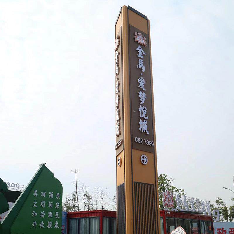 商场购小区索引导向户标识牌物中心外广告牌774立视体不锈钢导标