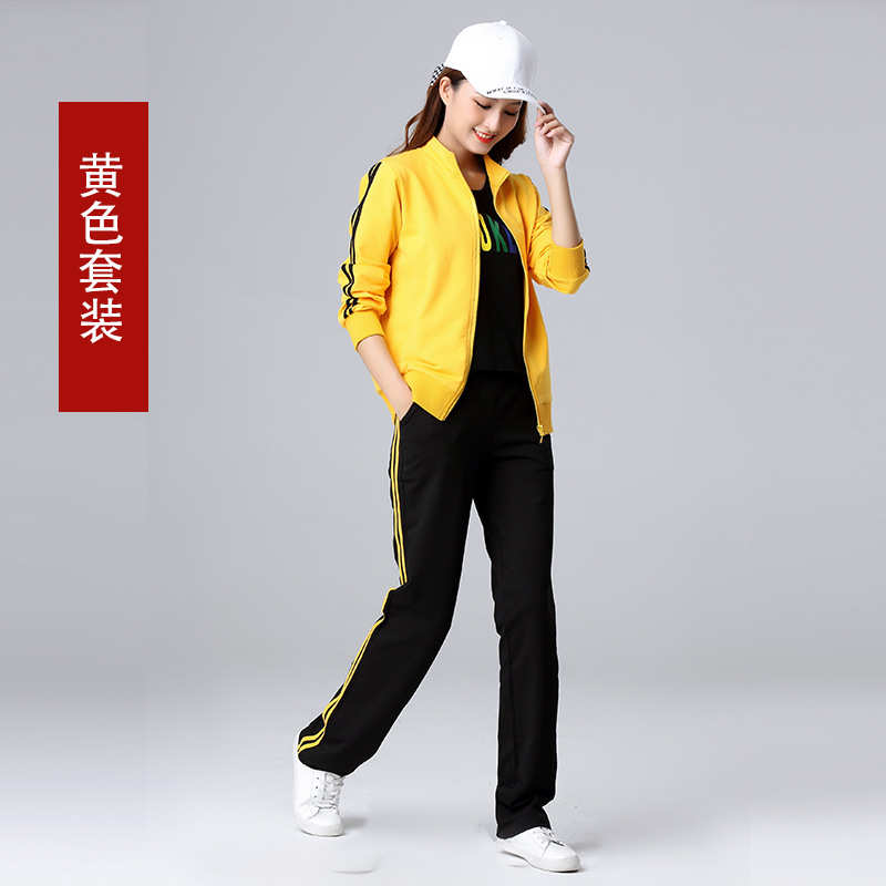运动季鬼件套休闲步套装2019舞春宽松长袖服装新款早秋两