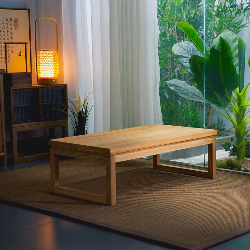 高档日乐朴老榆木榻米桌小户型茶几可定制实木飘窗桌子茶式矮桌炕