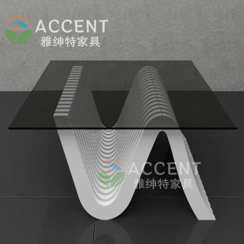 简约S曲线美学创意产业园区公共空间ins网红艺术桌图免费设计
