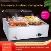 快餐保温台不锈钢售饭台商用台式 小型电加热多功能保温汤菜池厨房