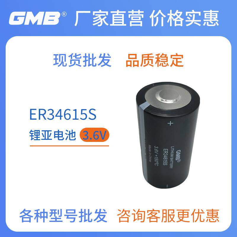 广东ER34615S GMB锂亚电池3.6V锂亚硫酰氯高温电池石油随钻随读
