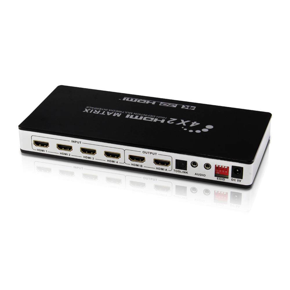 运作新款HDMI矩阵4X2 HDMI四进二出EDID开关双音频分离4K高清矩阵