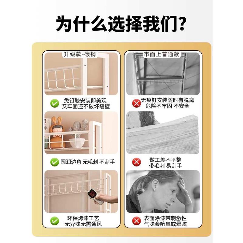 书架落地置物架门后壁挂一体靠墙铁艺儿童简易家用极窄夹缝收纳柜
