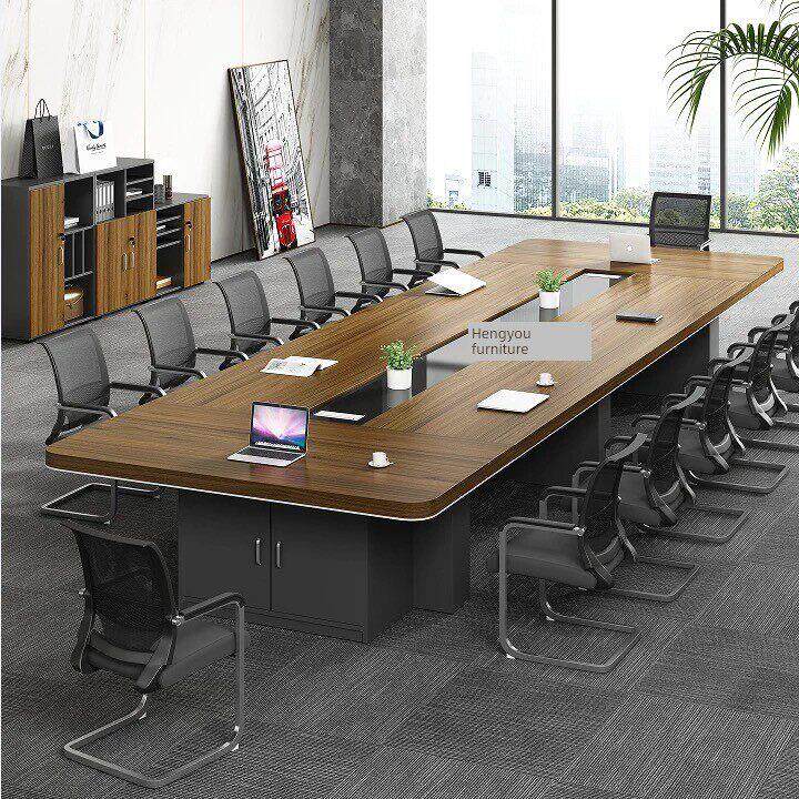 北欧轻奢办公家具新款会议桌长桌简约现代会议室大型洽谈长条办公