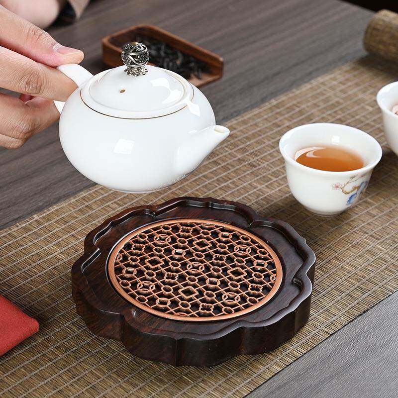 黑檀木合金壶承养紫砂壶养壶盘壶托茶承干泡台隔热功夫茶具配件
