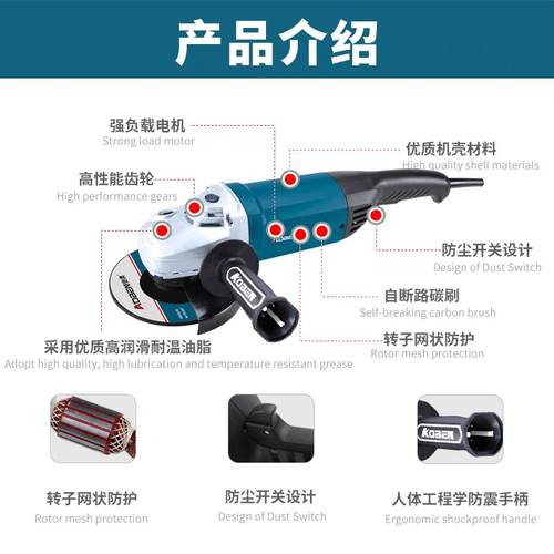 651角磨机工业级石材切割动机专磨光机打机磨电业工具高功率工业