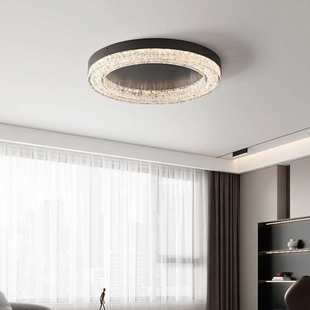 全铜轻奢卧室吸顶灯现代简约高级感大气圆形客厅主卧房间大厅主灯