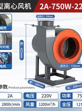 新品CF离心风机商业排风机工业380V220v强力大功率排风机蜗牛式吸