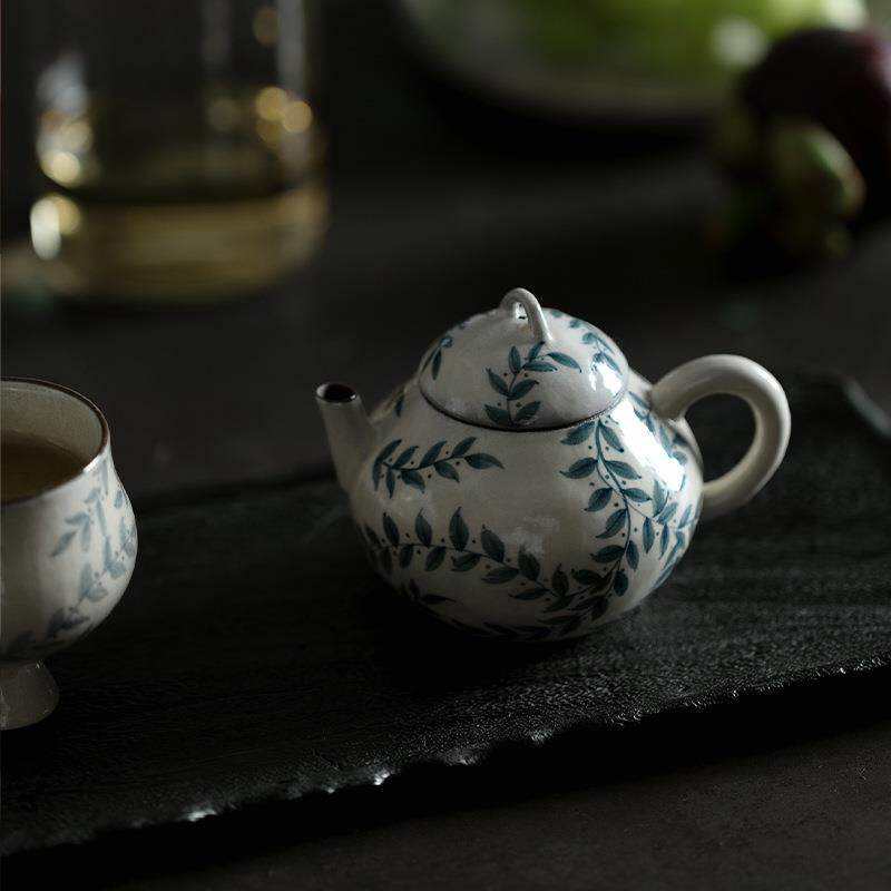梵汝景德镇纯手绘连理枝新旦壶茶艺高档文人小品泡茶壶带过滤防烫