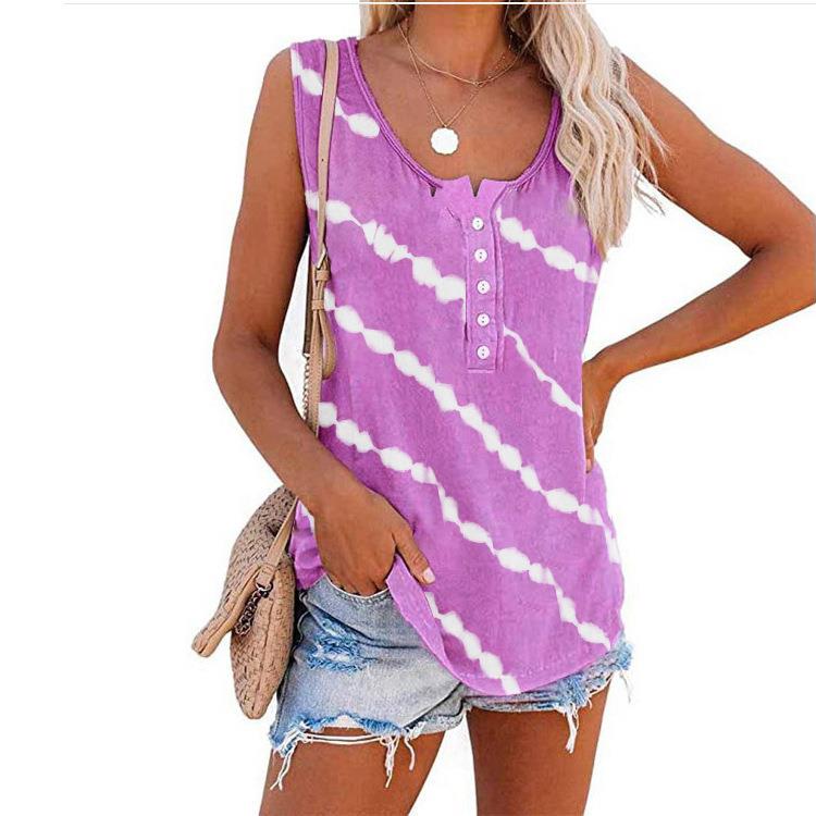Womens casual round neck oblique striped collar button