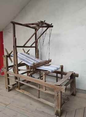 民俗老物件老式手工织布机农村民间织布工具老农具收藏品装饰摆件