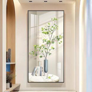网红玄现代简约玄关画绿植版 挂饰竖尽头墙 画走廊过道画奶油风关装