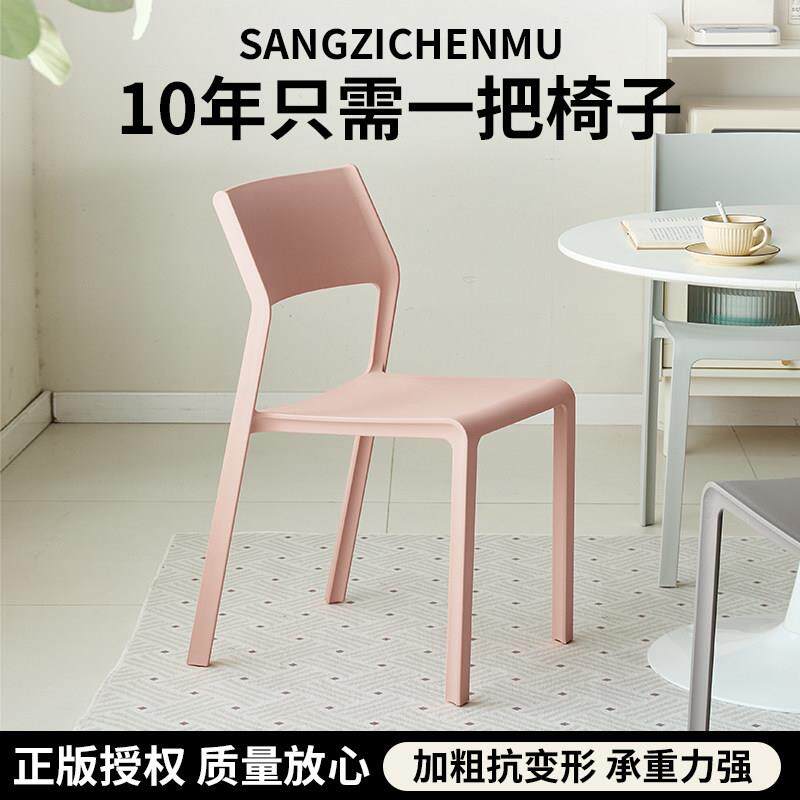塑料椅子可叠放靠背椅家用加厚结实耐用饭厅椅环保简约高级餐桌椅