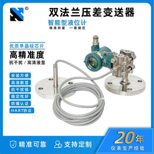 双法兰压差式液位变送器防爆型DN80法兰液位计高精度液位传感器