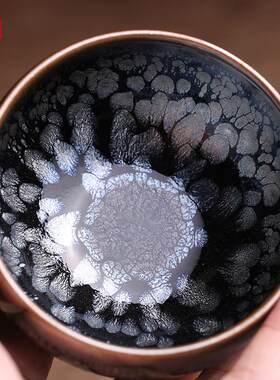 非遗大师李盏柜牡丹花建盏主人杯茶盏茶杯天目纯手工高端茶器茶具