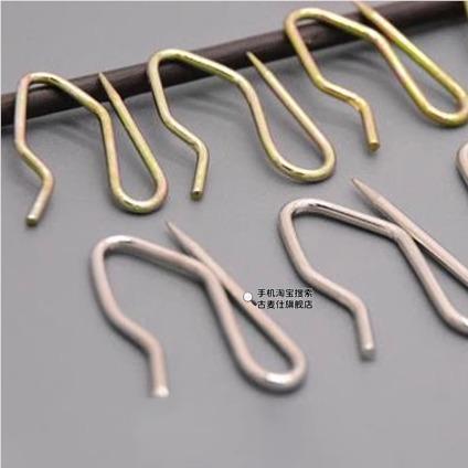 尖钩窗帘S钩韩式布带钩子镀锌S钩大S钩小S钩宿舍窗帘挂钩扣环大小