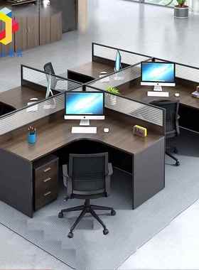 位办公桌财务格员BK202工屏风卡座子约间工简约现代6职员4人位简