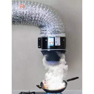 农村柴火灶家用油烟机厨房吸油机排气扇出租屋抽油机免安装大吸力