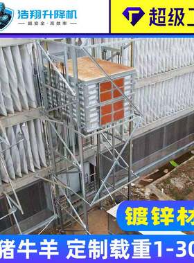 养殖场升降平台生猪饲料屠宰固定式升降机装猪牛羊5吨升降货梯