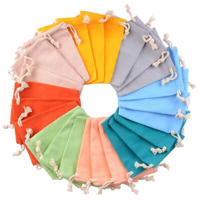 10pcs/lot Natural Cotton Bags 8 Colors For Selection Fit For