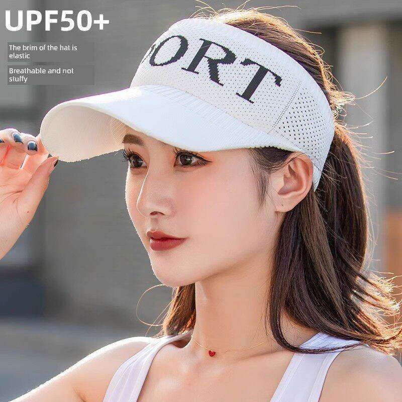 防晒帽子女空顶夏季白色运动遮阳帽防紫外线跑步新款鸭舌帽太阳帽