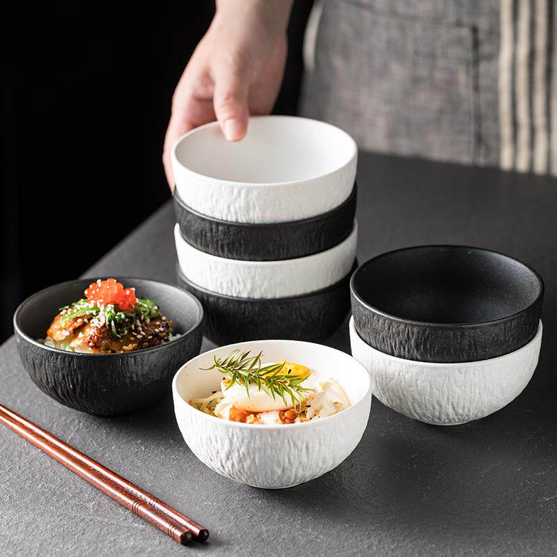 高级感陶瓷碗吃饭米饭碗 家用餐具碗盘小碗汤碗调料碗装泡面 面碗