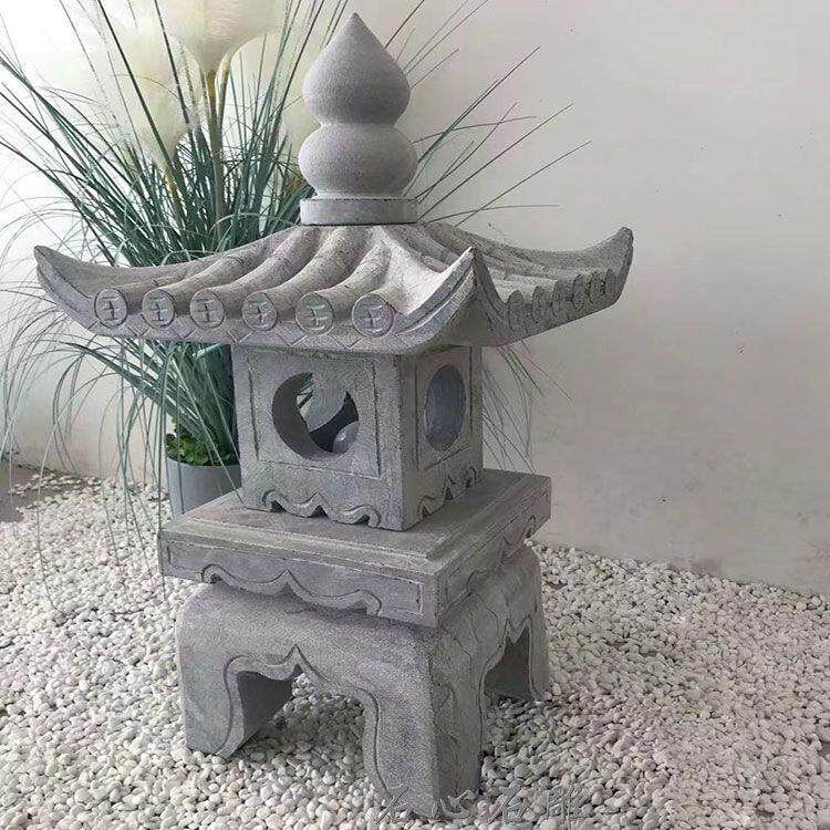 石灯笼庭院石灯中式草坪灯青石彷古石头灯花园落地灯石雕摆件